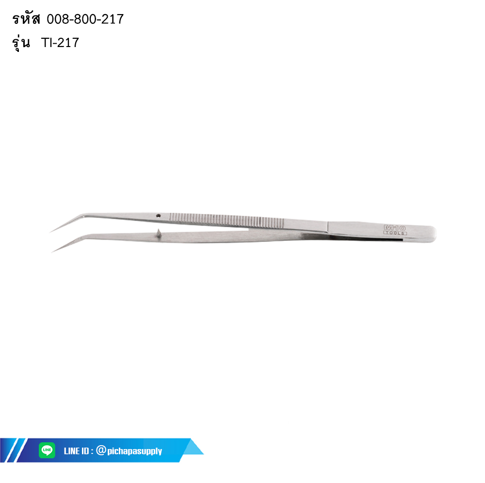 แหนบสแตนเลส ขัดเงา Angled Tweezer with Guide-Pin