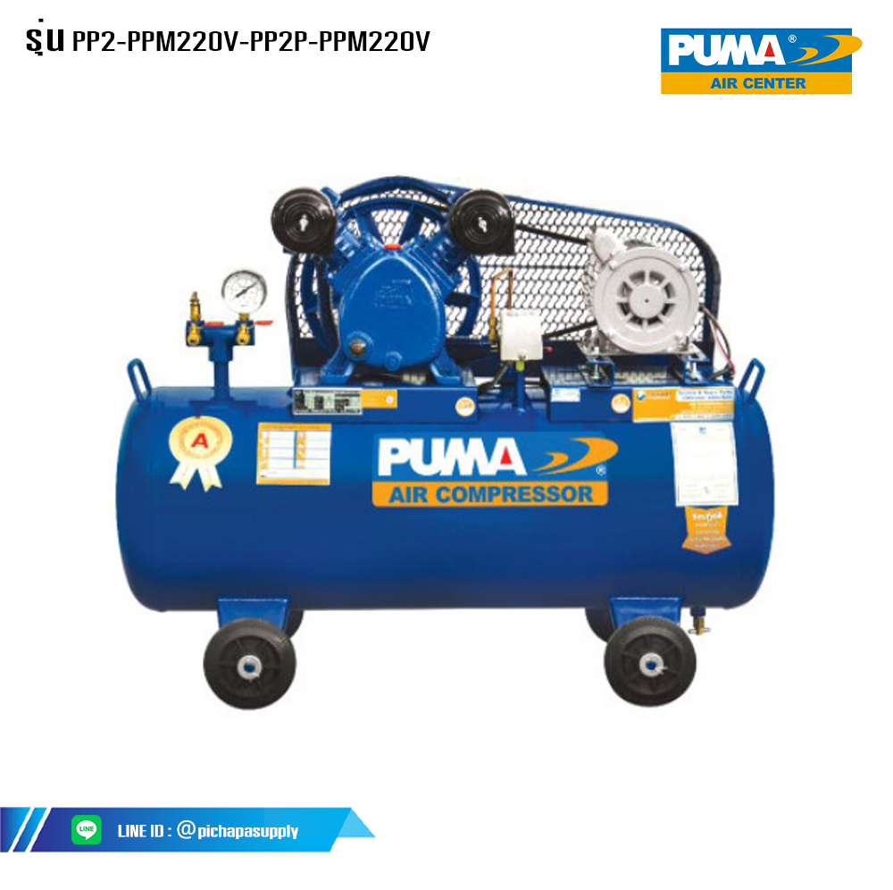 ชุดปั๊มลมสายพานพร้อมมอเตอร์2 ลูกสูบ ชุดปั๊มลมพร้อมมอเตอร์ PP2-PPM220V